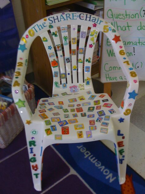 Authors Chair, Share Chair, Lawn Chair, Classroom Organisation, Creative Classroom, Classroom Setup, Classroom Fun, Teacher Blogs, My School