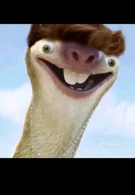 Lion As A Human, Sid The Sloth Funny, Did The Sloth, Syd The Sloth, Harvey Core, Sid From Ice Age, Ice Age Funny, Sloth Meme, Hard Images