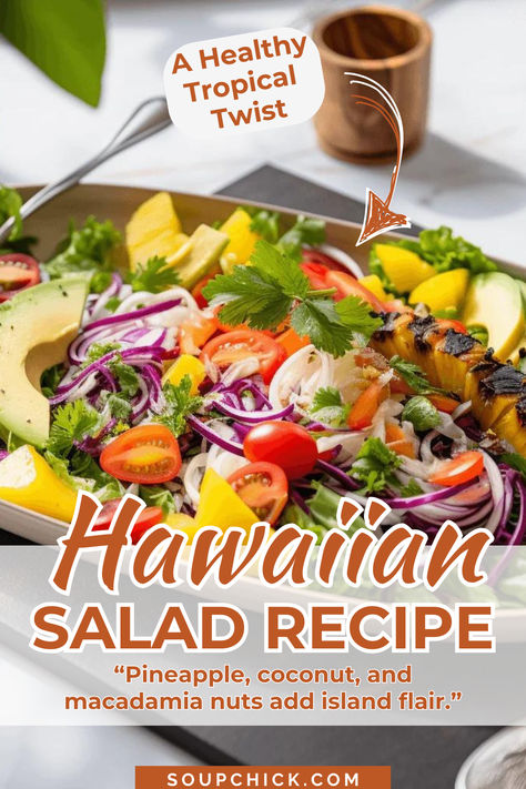 Hawaiian Salad Recipe Hawaii Salad, Hawaiian Salads, Tropical Salad Recipes, Hawaiian Salad Recipes, Hawaiian Fruit Salad, Seafood Pasta Salad Recipe, Hawaiian Salad, Seafood Salad Pasta, Hawaiian Dishes