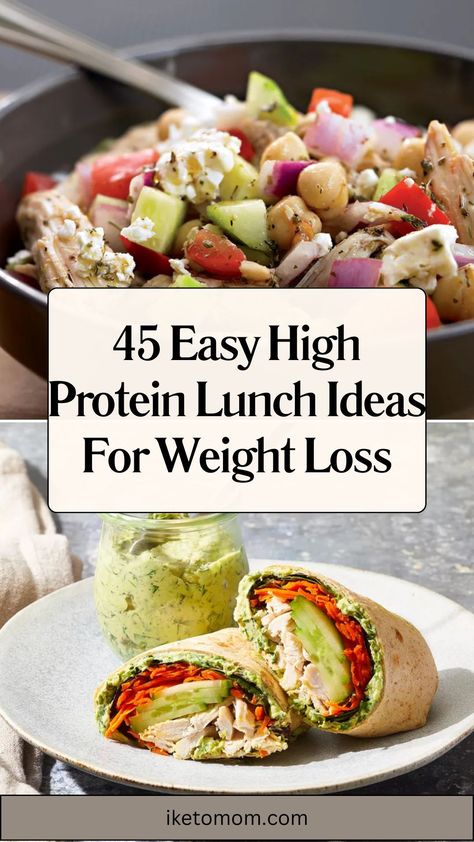 Fuel your weight loss journey with these easy high-protein lunch ideas!  From delicious meal-prep bowls to satisfying wraps, these protein-packed meals will keep you full and energized. Perfect for busy days and healthy eating Easy High Protein Lunch, Protein Lunch Ideas, High Protein Lunch Ideas, High Protein Lunch, Packed Meals, Delicious Meal Prep, Protein Packed Meals, Protein Lunch, Prep Bowls