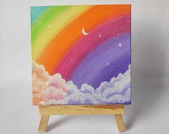 Mini Tela, Oil Pastel Drawings Easy, Sky Art Painting, Small Canvas Paintings, Simple Canvas Paintings, Cute Canvas Paintings, Easy Canvas Art, Oil Pastel Drawings, Soyut Sanat Tabloları