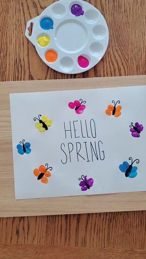 Spring Crafts For Toddlers Handprint, Springtime Art For Preschoolers, Spring Painting For Toddlers, April Art Crafts For Preschool, Crafts For Easter For Toddlers, Kinder Spring Crafts, Spring Flowers Crafts For Toddlers, Spring Crafts For 2s, April Art Projects For Toddlers