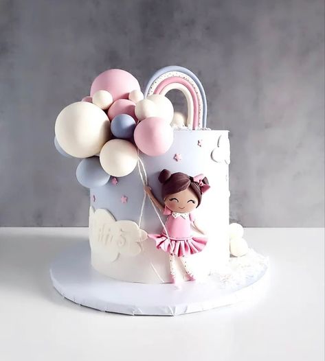 Ballerina Birthday Cake, Baby 1st Birthday Cake, Candy And Chocolate, 5th Birthday Cake, Baby First Birthday Cake, Unique Birthday Cakes, Girly Cakes, Unicorn Birthday Cake