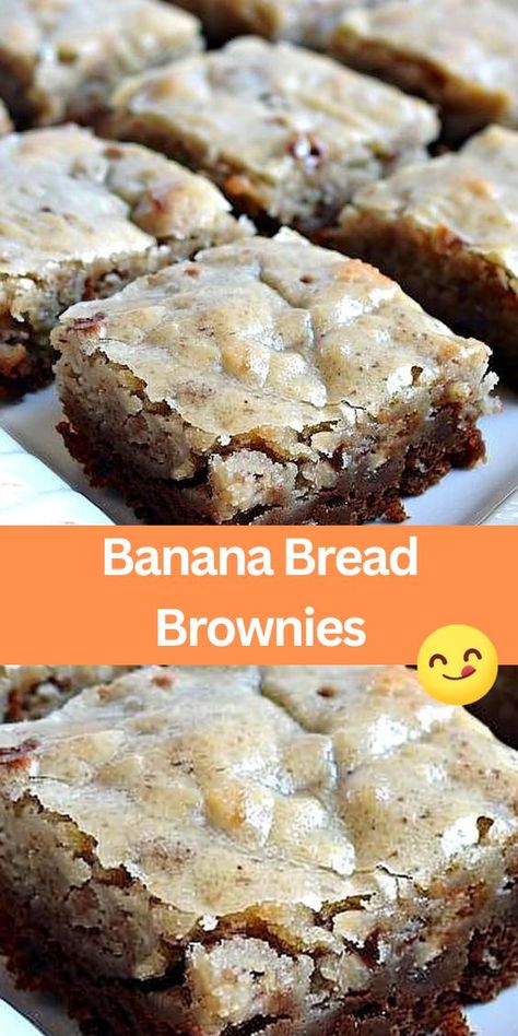 Looking for a delightful twist on classic brownies? Try these moist and flavorful Banana Bread Brownies! Made with ripe bananas, pecans, and a creamy frosting, they're the perfect combination of sweet and indulgent. This easy-to-follow recipe is perfect for dessert lovers and can be whipped up in no time. Whether you're craving a sweet treat or need a dessert for a special occasion, these banana bread brownies are sure to impress! Desserts Made With Ripe Bananas, Banana Dessert For Two, Best Way To Use Ripe Bananas, Banana Bars With Frosting, Low Carb Banana Desserts, Dessert Bread Recipes Easy, Quick Recipes With Bananas, Desserts To Make With Ripe Bananas, Ripe Banana Dessert Recipes Easy