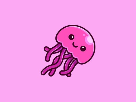 Jellyfish by Alfrey Davilla | vaneltia on Dribbble Medusa Animal, Animal Design Illustration, Pet Logo, Jellyfish Design, Jellyfish Tattoo, Sea Design, Pet Logo Design, Cute Fish, Fish Drawings