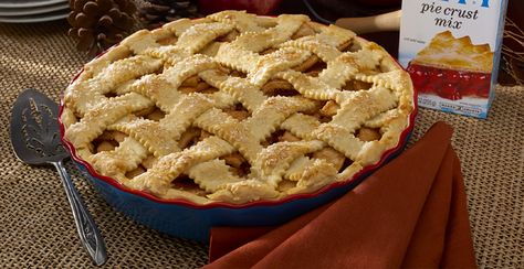 Apple Pie | "JIFFY" Mix Sausage Wraps, Honey Corn Muffins, Fruit Pizza Cookies, Jiffy Mix Recipes, Jiffy Recipes, Mini Fruit Pizzas, American Apple Pie, Jiffy Mix, Apple Cinnamon Muffins