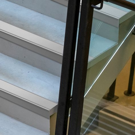 Aluminum peel and stick stair nosing is a convenient solution designed to enhance the safety and aesthetics of your staircases. Made from durable materials, these nosings provide a non-slip surface, reducing the risk of slips and falls. They come with an adhesive backing that makes installation quick and hassle-free-no nails or special tools required. Available in various colors and finishes, peel and stick stair nosing can complement any decor while adding a protective edge to your stairs. Idea Rustic Art Deco, 3d Tiles, Stair Nosing, Art Deco Lighting, Rustic Art, Slip And Fall, Water Jet, Grey And Beige, Staircases