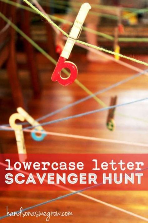 Lowercase Letters String Scavenger Hunt for Kids Letter Hunt, Abc Activities, Gross Motor Activities, Scavenger Hunt For Kids, Preschool Literacy, Letter Activities, Alphabet Preschool, Kids Learning Activities, Indoor Games