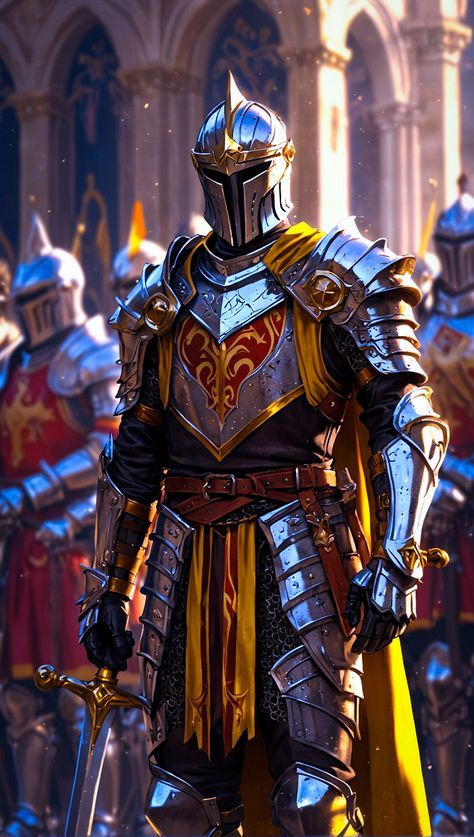 Knight Armor Art, Knight Artwork, Modern Knight, Knight Fantasy, Knights Armor, Fantasy Knight, Knight Armour, 4k Wallpaper Android, Knight Warrior