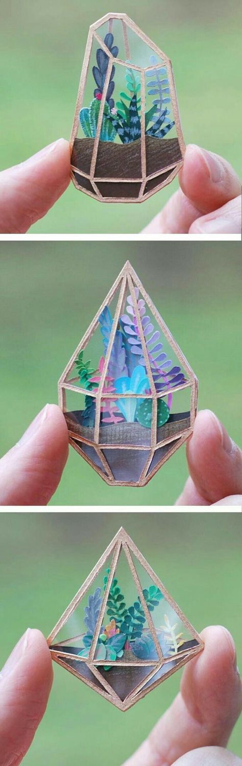 Nature Ornaments, Paper Lovers, Tiny Plants, Paper Sculpture, Paper Projects, Diy Paper, Resin Art, Art Diy, Diy Art