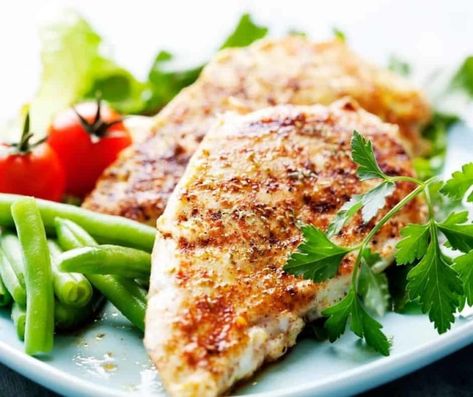 Air Fryer Frozen Chicken Breast - Fork To Spoon Meat And Veggies, Garlic Brown Sugar Chicken, Grilled Lemon Chicken, Brown Sugar Chicken, Protein Bread, Diner Recept, Resep Diet, Low Carb Diets, Carbohydrate Diet