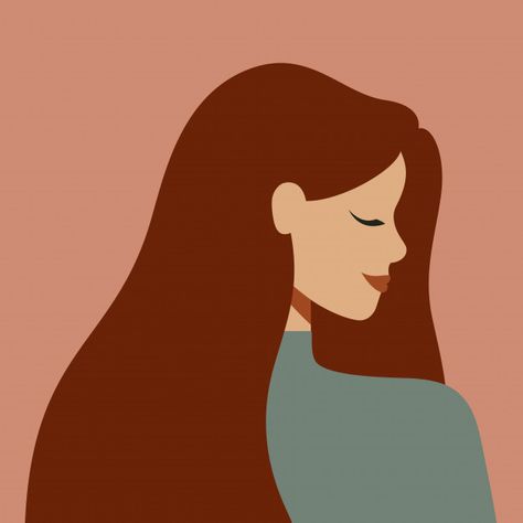 Portrait of an caucasian woman in profil... | Free Vector #Freepik #freevector #woman #fashion #girl #character Premium Vector, Red, Hair