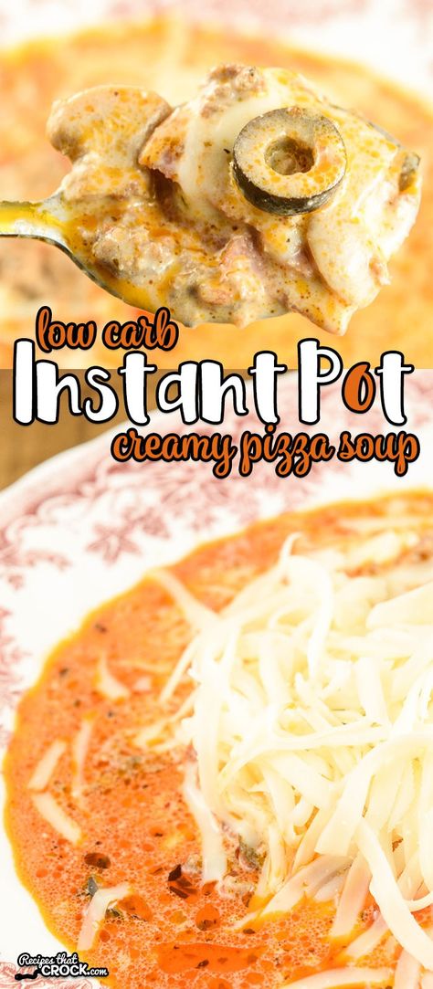 Are you looking for easy instant pot or electric pressure cooker recipes? This Low Carb Instant Pot Creamy Pizza Soup is so easy to toss together and so delicious no one would ever guess it was low carb! Pizza Soup Recipe, Soup Low Carb, Low Carb Instant Pot Recipes, Pizza Soup, Electric Pressure Cooker Recipes, Ground Sausage, Best Instant Pot Recipe, Instant Pot Soup, Low Carb Soup