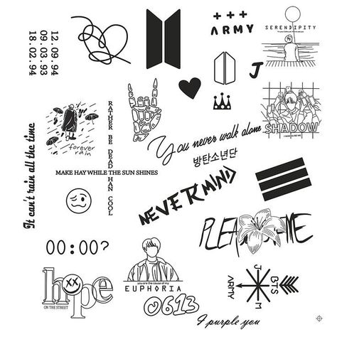 Bts Tattoo Ideas, Bts Tattoo, Kpop Tattoos, Army Tattoos, Bts Tattoos, Korean Writing, Omerta Tattoo, Tattoo Cover-up, First Love Bts