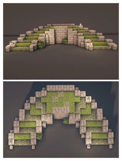 Minecraft Building Ideas Paths, Minecraft Abandoned Village, Minecraft Sidewalk Ideas, Minecraft Village Path, Minecraft Medieval Build Ideas, Cute Minecraft Paths, Castle Minecraft Blueprints, Minecraft Lobby Ideas, Medieval Minecraft Village