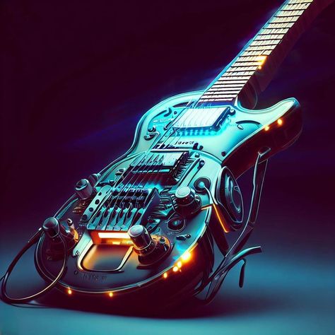 Futuristic Guitar, 3d Futuristic, Guitar