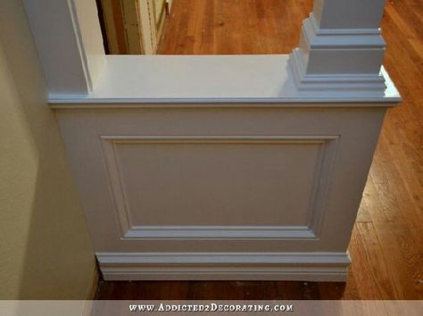 Color Wainscoting, Pony Walls, Wainscoting Design, Small Basement Remodeling, Picture Frame Wainscoting, Wainscoting Hallway, Wainscoting Stairs, Wainscoting Bedroom, Dining Room Wainscoting