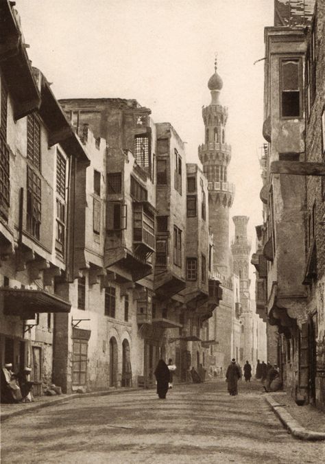 Another day begins in old Cairo.  This street passes beneath the Aksunkor Mosque, called el-Azrak, or "the blue", because of it's vibrantly ... Old Cairo, Modern Egypt, Architecture Unique, Old Egypt, Visit Egypt, Egypt History, Egyptian History, Cairo Egypt, Islamic World