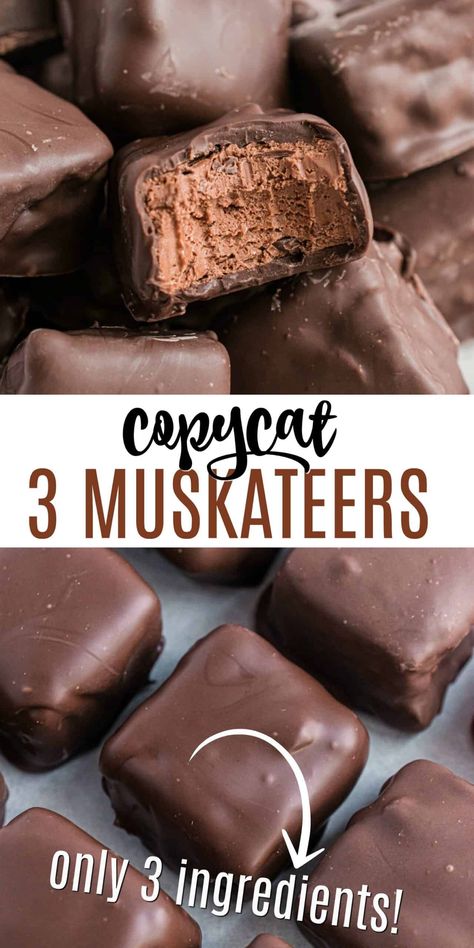 Clean Sweet Treats, Cool Whip Candy, 3 Muskateers, Healthy Snaks, Easy Candy Recipes, Making Sweets, Oven Bread, 3 Musketeers, Chocolate Candy Recipes