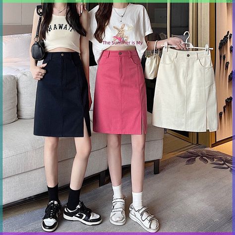 Bbq Outfits, Denim Skirt Outfits, Summer Essential, Line Skirt, Casual Skirt, Fit Style, Hot Weather, Summer Essentials, Skirt Outfits