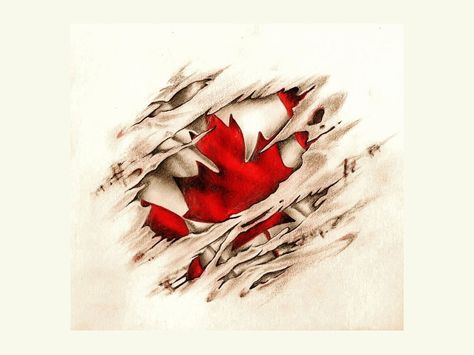 Cool Canadian Flag Canadian Flag Tattoo, Canadian Flag Art, Elk Tattoo, Canadian Tattoo, Canada Tattoo, Memorial Tattoo Designs, Military Tattoos, Flag Tattoo, Fire Tattoo