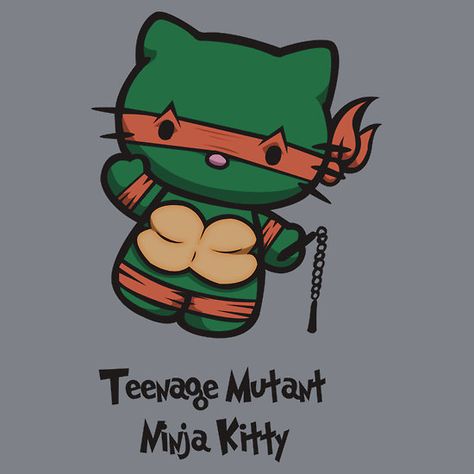 TMNT Kitty! Hello Kitty Cosplay, Pink Walpaper, Mutant Ninja Turtles Party, Turtle Tattoos, Snoopy Tattoo, Right In The Childhood, Cosplay Art, Hello Kitty Birthday Party, Hello Kitty Crafts