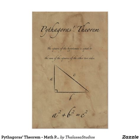 Pythagoras Theorem, Math Posters, Math Crafts, Math Tutorials, Math Poster, Learning Math, Interactive Notebooks, Star Wars Gifts, Poster Size