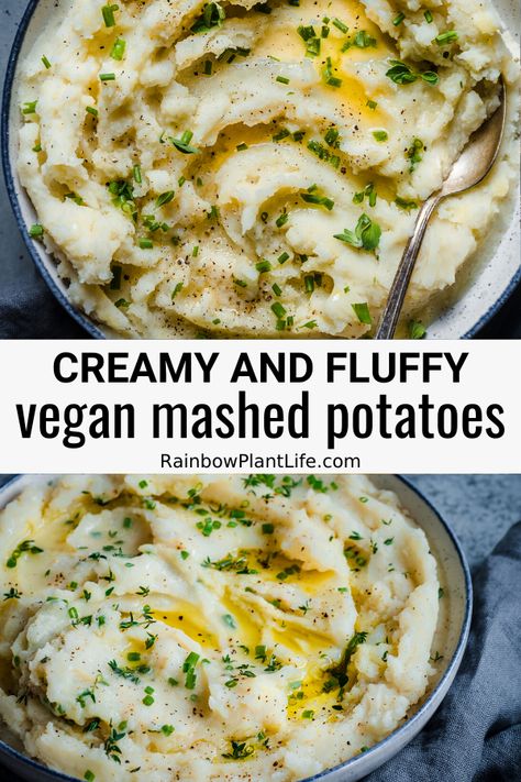 Vegan Mashed Potatoes Recipe, Dairy Free Mashed Potatoes, Vegan Thanksgiving Dinner, Vegan Mashed Potatoes, Mashed Potatoes Recipe, Vegan Thanksgiving Recipes, Mashed Potato Recipes, Vegan Comfort Food, Vegan Thanksgiving