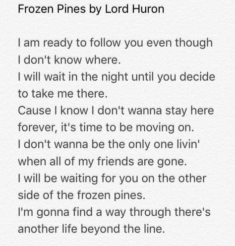 Frozen Pines by Lord Huron Frozen Pines Lord Huron, Lord Huron Lyrics, Strange Trails, Lord Huron, O Keeffe, Hozier, Music Wallpaper, Folk Music, Beautiful Songs