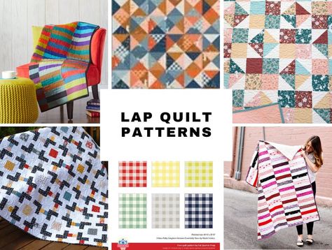 11+ Lap Quilt Patterns Gingham Quilt Pattern, Quilts Using Fat Quarters, One Layer Cake, Lap Quilt Size, Pinwheel Quilt Pattern, Strip Quilt Patterns, Gingham Quilt, Fat Quarter Quilt Pattern, Triangle Quilt Pattern