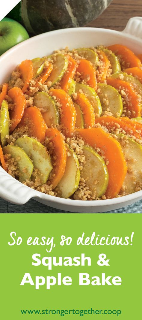 The sweetness of baked apples and squash is accentuated with fall's warm spices. A perfect side for pork or poultry. Apple Bake, Side Dishes For Ham, Baked Apple Recipes, Vegetable Pie, Baked Squash, Veggie Side Dishes, Squash Recipes, Baked Apples, Veggie Sides