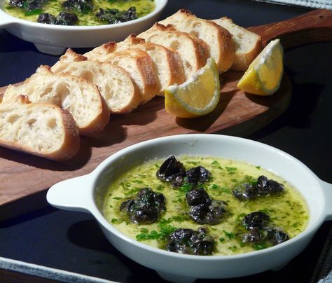 Thibeault's Table: Favourite Escargot Recipes Escargot Recipe The Keg, Escargot Recipes, Escargot Recipe, Snails Recipe, French Dishes, French Cooking, Crusty Bread, Sea Food, Fish Dishes