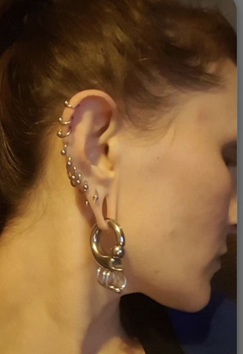 Coin Slot Piercing, Stretched Lobes, Cool Piercings, Multiple Ear Piercings, Coin Slot, Multiple Piercings, Body Modification, Stretched Ears, Body Modifications