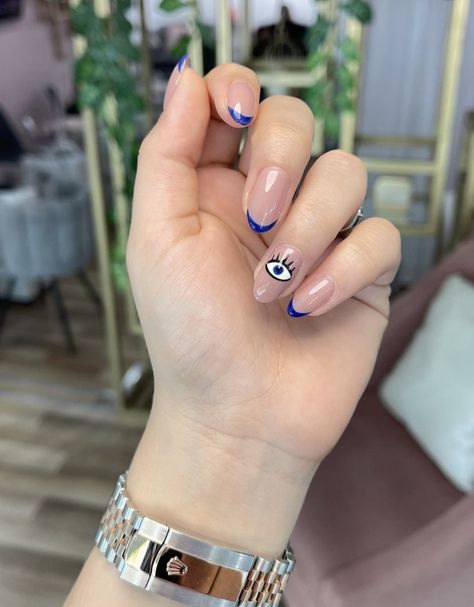 Evil Eye Nails, Nails Art Designs, Magic Nails, Hippie Nails, Romantic Nails, Nails Now, Blush Nails, Classy Nails, Pretty Acrylic Nails