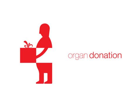 The center of the man is moved out in front of him and topped with a bow. Because his inside (organs) are moved out of him and into a gift box, the messages is saying donate your organs and give the gift of life. Logo Design Love, Clever Logo, Graphic Design Collection, Organ Donation, Logo Luxury, Great Logos, Creative Advertising, Typography Logo, Identity Logo