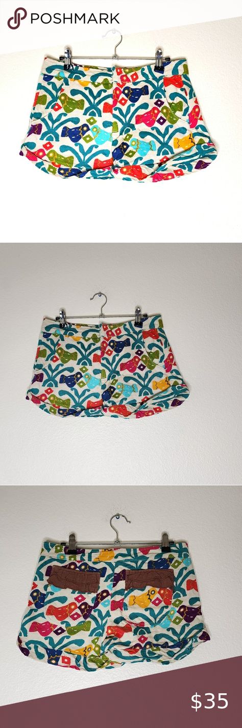 Vintage Judith March Bird Print Shorts