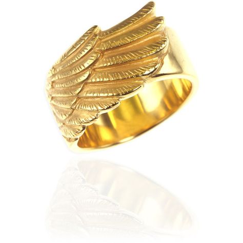 Women's Ring by Jana Reinhardt Jewellery Golden Wing Ring ($120) ❤ liked on Polyvore featuring jewelry, rings, gold, polishing gold rings, wing jewelry, gold jewellery, golden jewelry and chunky gold rings Jewelry Rings Gold, Wing Ring, Golden Wings, Wing Jewelry, Golden Jewelry, Golden Ring, Yellow Gold Jewelry, Rings Gold, Chunky Rings