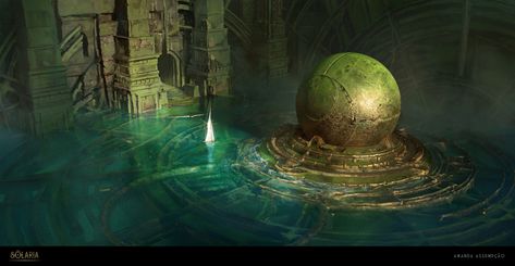 ArtStation - Solaria Water Temple Ruins Water Temple Concept Art, Futuristic Society, Water Temple, Art Test, Temple Ruins, Sea Dream, World Building, Location Inspiration, Fantasy Setting