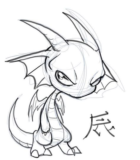 . Easy Chibi Drawings, Ako Kresliť, Easy Dragon Drawings, Chibi Dragon, Drawing Eyes, Drawing Hair, Dragon Sketch, Graffiti Characters, Easy Drawings Sketches