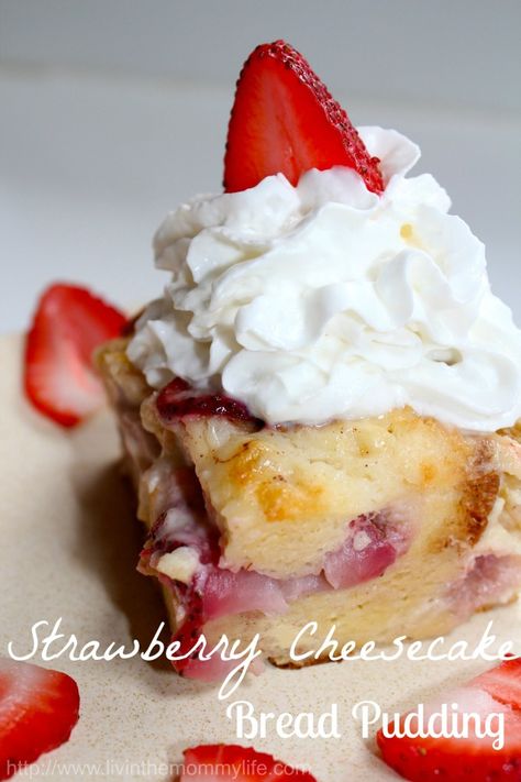 Strawberry Cheesecake Bread Pudding Recipe, #Strawberry Dessert Strawberry Bread Pudding, Cheesecake Bread, Strawberry Bread, North Idaho, Bread Pudding Recipe, Pudding Cake, Strawberry Desserts, Pudding Recipe, Dessert Bread