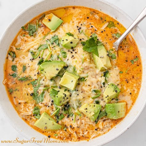 Keto Instant Pot White Chicken Chili (Slow Cooker Option) Keri Instant Pot, Keri Chili, Keto Chicken Chili, Keto White Chicken Chili, Metabolism Recipes, Chicken Chili Soup, Keto Entrees, Keto Favorites, White Chicken Chili Slow Cooker