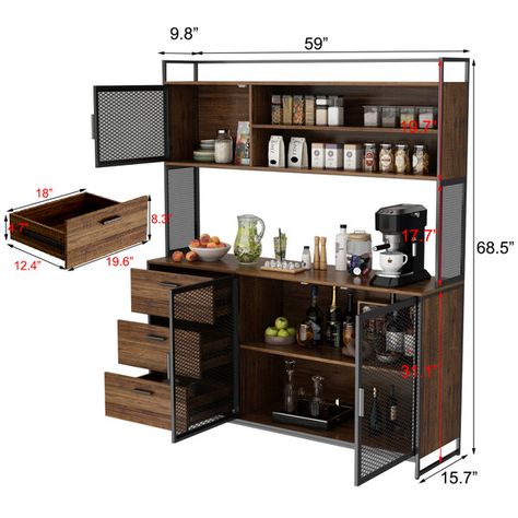 Countertop Shelf, Pot Racks, Pantry Cabinets, Organization Kitchen, Mesh Door, Serving Cart, Pot Rack, Pantry Cabinet, Kitchen Islands