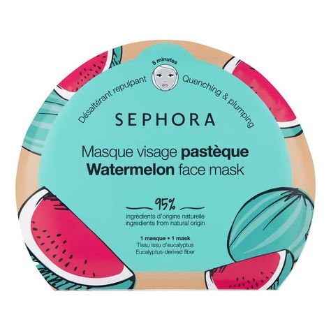 Face masks with 95% naturally derived ingredients. What is Sephora Collection’s top priority? To care for your skin with affordable products that work. That’s why our new-generation fiber face masks... Watermelon Face Mask, Sephora Face Mask, Watermelon Face, Lemon Face Mask, Moisturizing Face Mask, Sephora Skin Care, Face Sheet Mask, Mascara Facial, Skin Care Mask