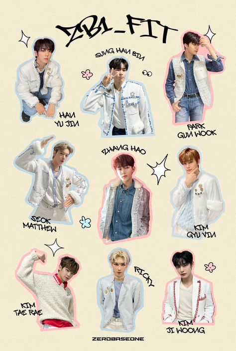 Zb1 Ot9, Yujin Icons, Ricky Shen, Ricky Kim, Kim Gyuvin, Park Gunwook, Kim Jiwoong, Seok Matthew, Sung Hanbin