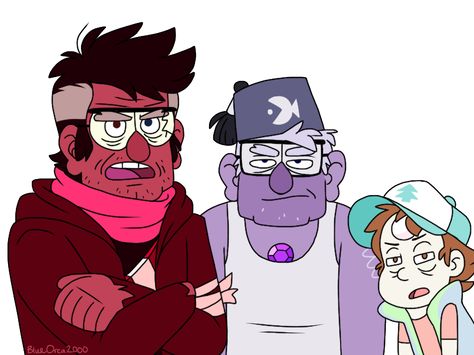 ''You guys look exhausted..'' by BlueOrca2000.deviantart.com on @DeviantArt Cartoon Guys, Gravity Falls Crossover, Rebecca Sugar, Alex Hirsch, Wallpaper Cartoon, Desenhos Gravity Falls, Gravity Falls Au, Crystal Falls, Randy Cunningham