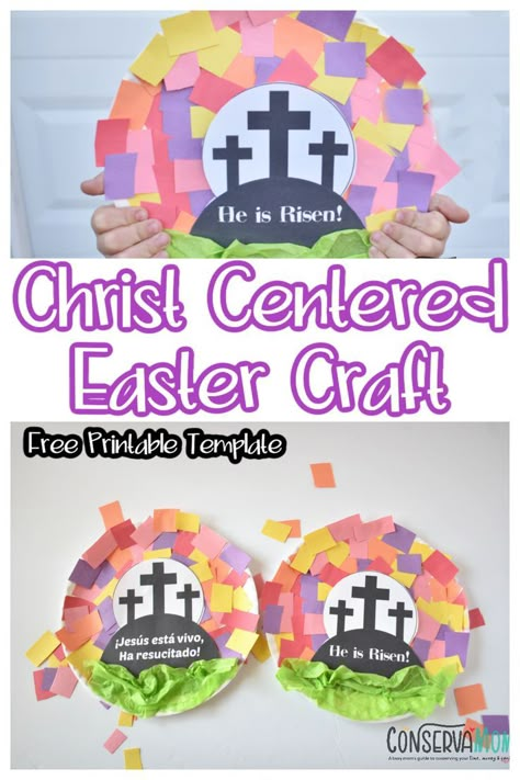 Christ Centered English Craft: Religious Easter Craft Christ Centered Easter Crafts, Easter Religious Crafts, Christ Centered Easter, Easter Lessons, Easter Sunday School, Easter Crafts Preschool, The Resurrection Of Jesus, Easter Week, Resurrection Of Jesus