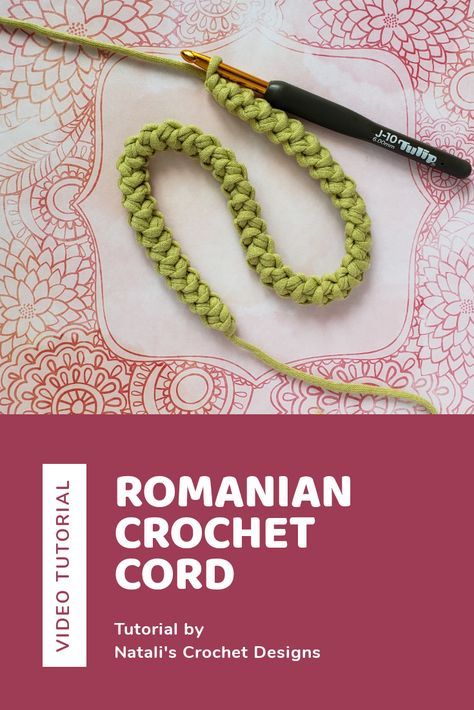 Learn to crochet a basic Romanian cord using only single crochet. Made with thicker yarn it can be used for bag handles, as a drawstring or anywhere you need a cord. 3mm Cord Crochet Bag, Crochet Cord For Bags, Romanian Cord Crochet, Crochet I Cord Tutorial, Bag Handle Crochet, Crochet Handles For Bags, Crochet Purse Strap, Crochet Bag Handles, Bingo Ideas