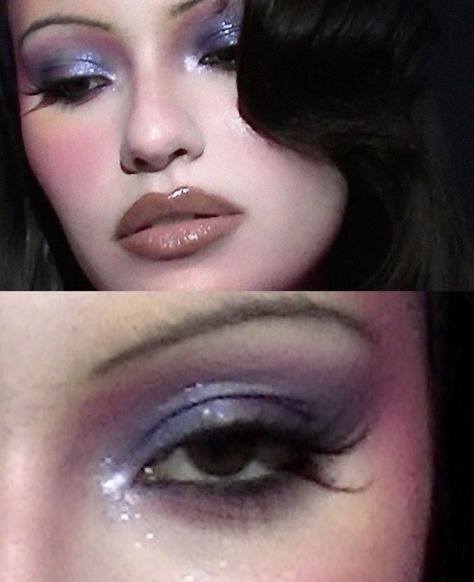 Makeup Looks 2000s, Pink Purple Eyeshadow, Fairy Video, Looks 2000s, Yt Video Ideas, Makeup Looks Pink, Early 2000s Makeup, Scary Fairy, 2000s Makeup Looks