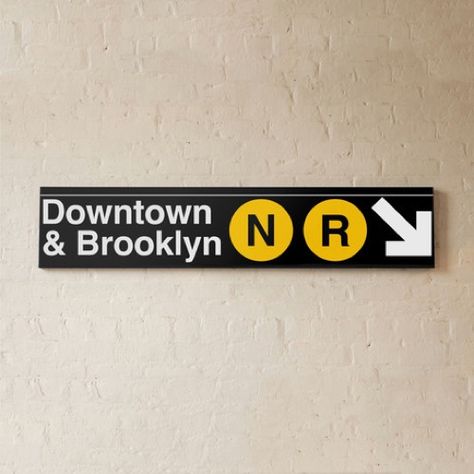 CREATE THE LEFT HALF OF THIS SIGN FOR OVER WEST GYM DOORS (change arrow) Ny Subway, Downtown Brooklyn, Subway Sign, Massimo Vignelli, New York Subway, My Kind Of Town, Nyc Subway, Wayfinding Signage, Environmental Graphics