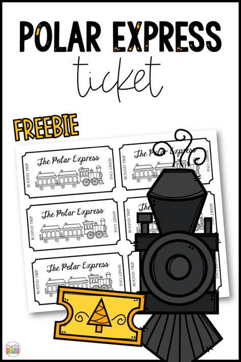 The Polar Express Ticket freebie is a single page of six tickets. Print on cardstock, cut, and have fun! #missmsreadingresources #FREE #freebie #polarexpress #ticket #classroom #christmas #holidays Polar Express Free Printables, Polar Express Tickets Printable Free, Polar Express Ticket Printable Free, Polar Express Ticket, Ticket Ideas, Polar Express Tickets, Polar Express Christmas Party, Polar Express Theme, Free Teacher Resources